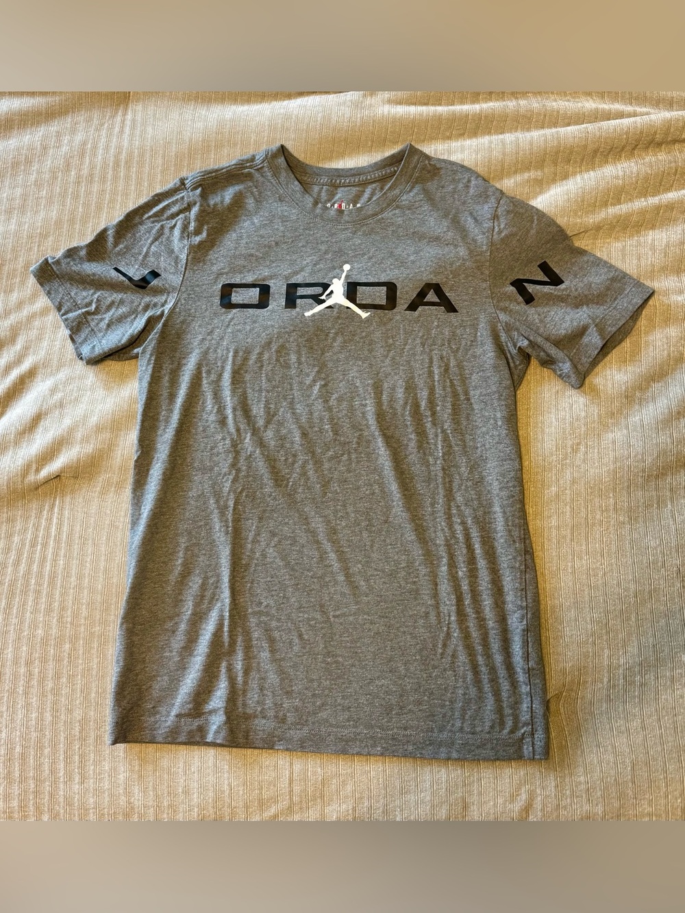 Jordan Gray Short-Sleeve Logo Tee with Black Accents